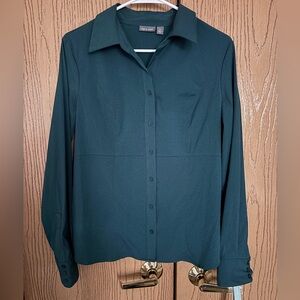 Apt. 9 Stretch Classic Tailored Shirt - Deep Teal, size M